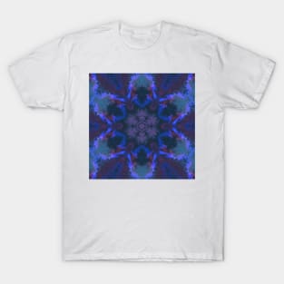 Psychedelic Hippie Flower Purple Blue and Pink T-Shirt